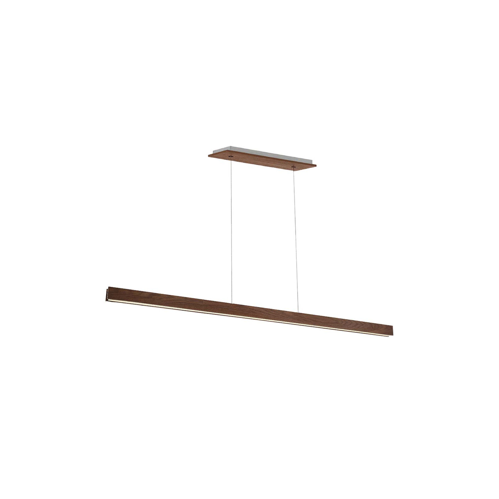 Drift Single Light Glass Dimmable LED Pendant, Dark Walnut, 3" H x 84" W x 2" D