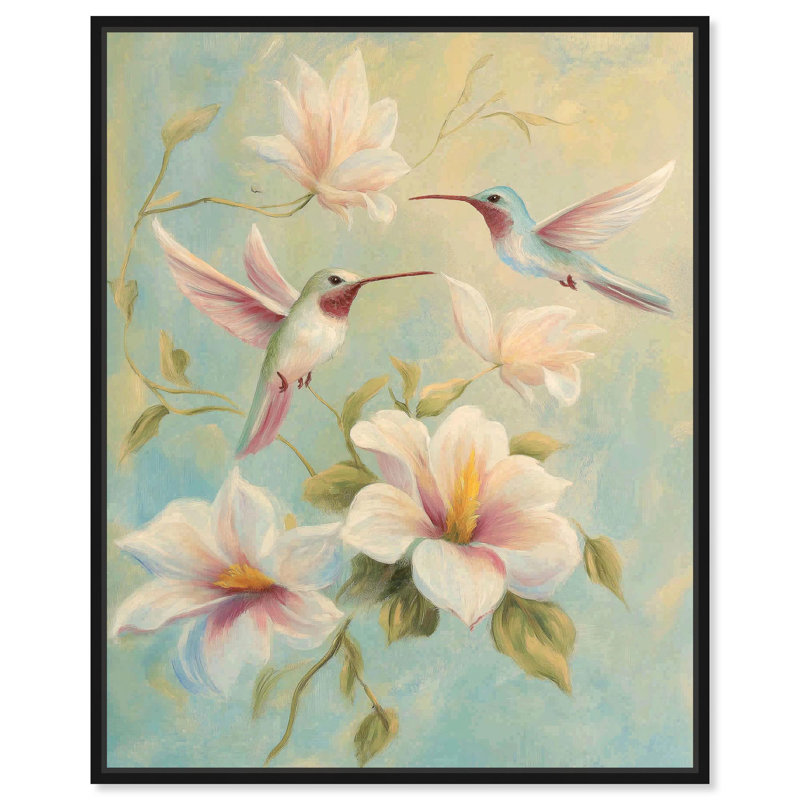 Art floral sur toile Sunbeam Sippers III par Art Remedy, H 21 po x l 17 po, Structure noire