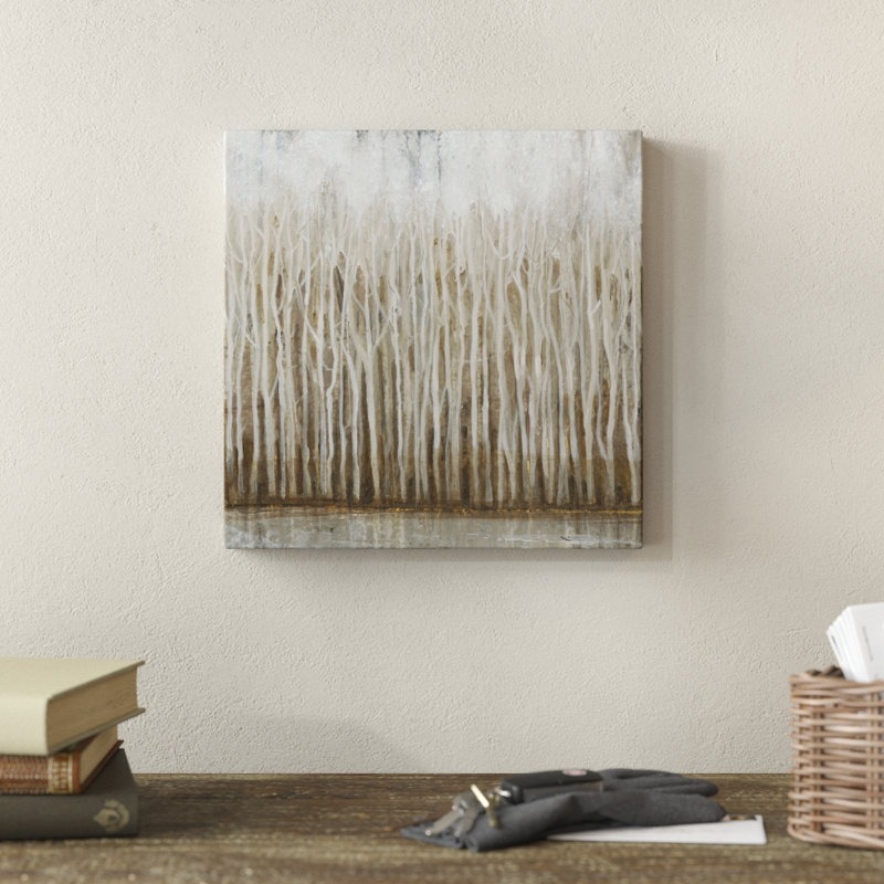 «Whispering Trees I», peinture sur toile, H 20 po x l 20 po, Toile tendue