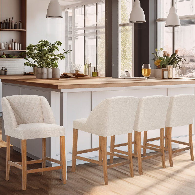 Tabouret de comptoir 26 po Aaraf, Blanc