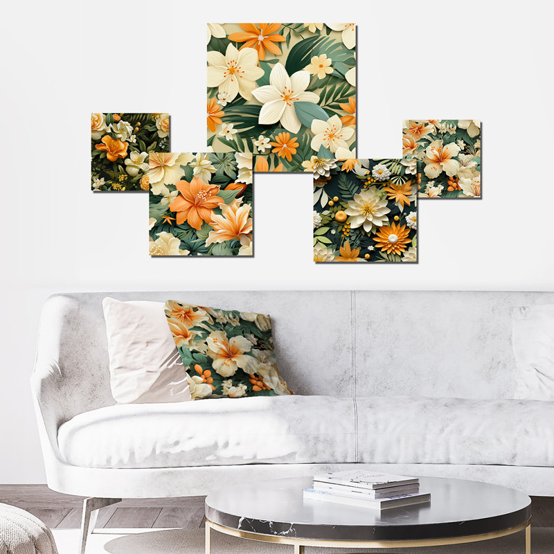 Socorro - Ensemble d'art mural floral de 5