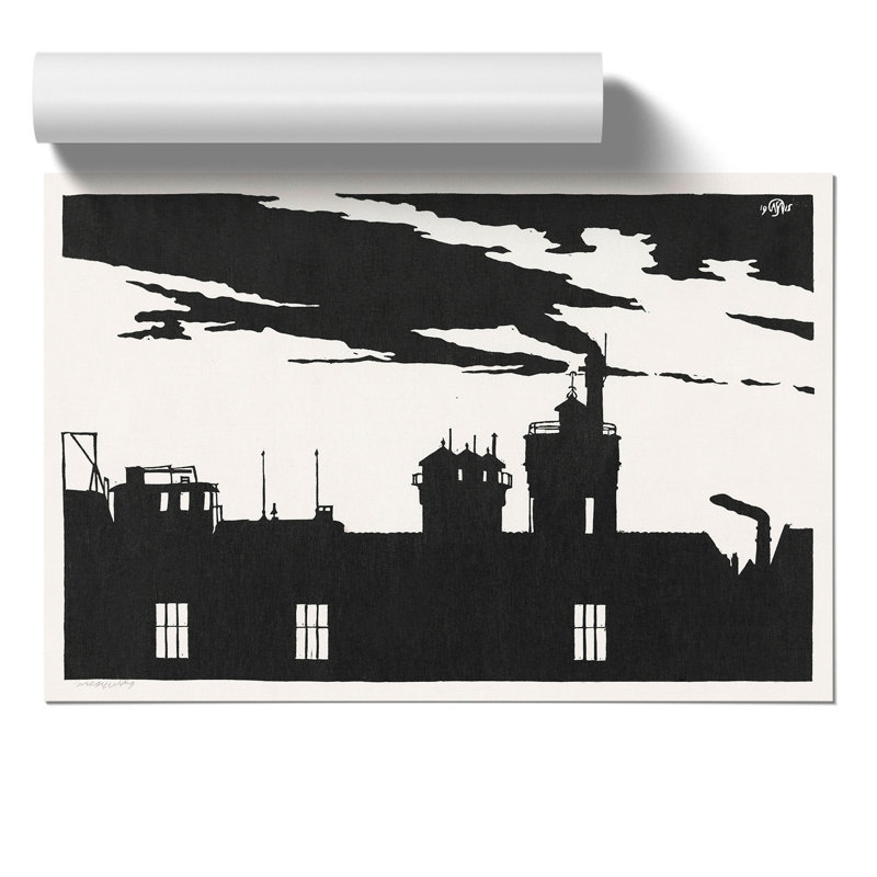 Silhouette Of A Town by Samuel De Mesquita - No Frame Print, 21cm H x 30cm W x 0.1cm D
