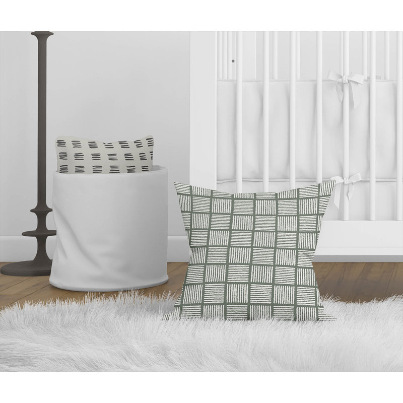 Coussin Tally Blocks, Chimichurri / vert, H 26 po x l 26 po