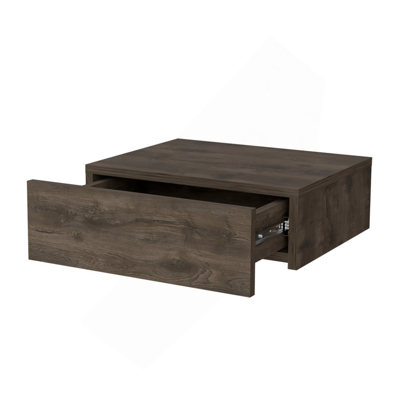 Table de chevet flottante murale brun foncé, Marron foncé
