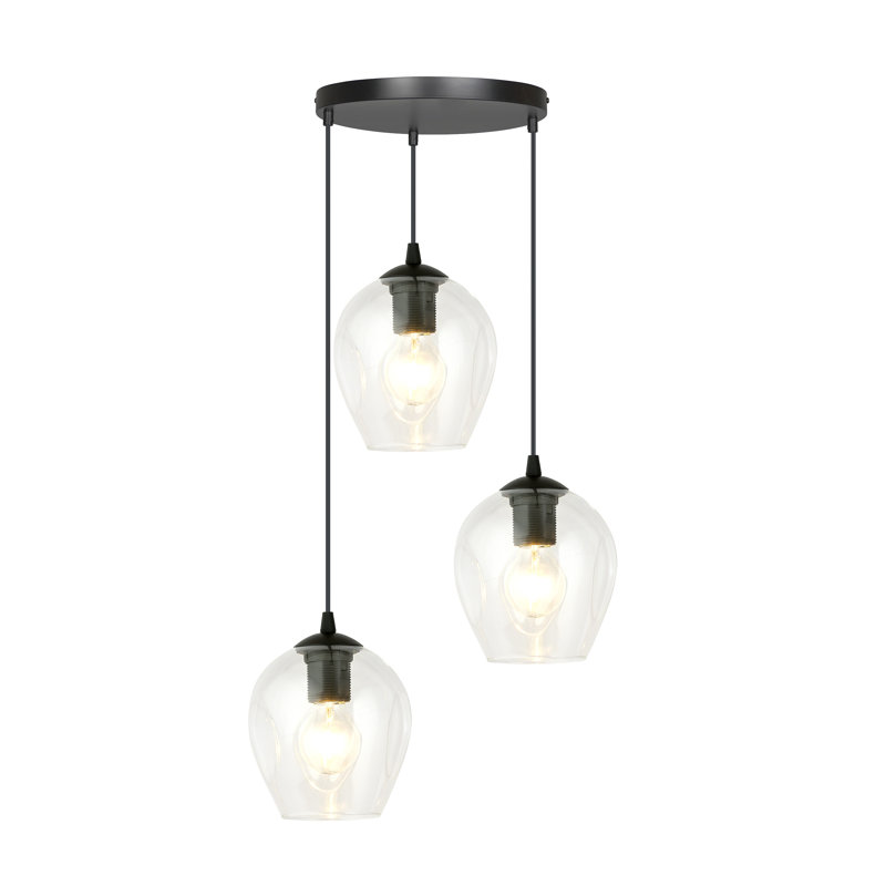 Cadi-Grace 3 - Light Black Cluster Pendant, Transparent