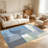 Light Blue Geometry carpet-easy to clean, machine-washable, soft and comfortable; suitable for door mats, kitchens, living rooms, bedrooms, corridors, and laundry areas. Easy to clean, durable carpet for home decoration.-1675929656
