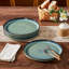 vancasso 4 Piece Blue Ceramic Dinner Plates Set,Kiln-Fired Plates-2009649437
