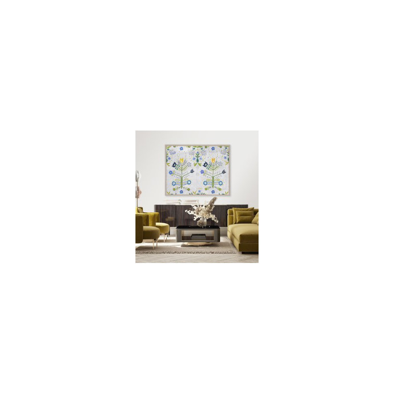 Fete 2 Print by Paule Marrot, Black Framed, 43" H x 54" W x 1.25" D