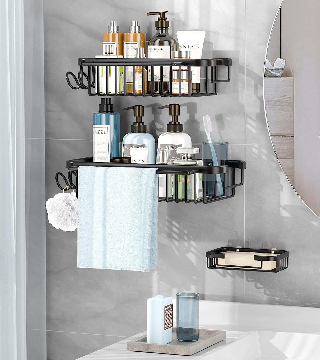 Adhesive Mount Shower Shelf Latitude Run Finish: Black