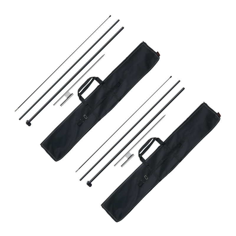 12.7ft Aluminum Alloy Feather Flag Pole Kit (2-Pack) - Durable Swooper Flag Stand with Ground Stakes for Outdoor Advertising