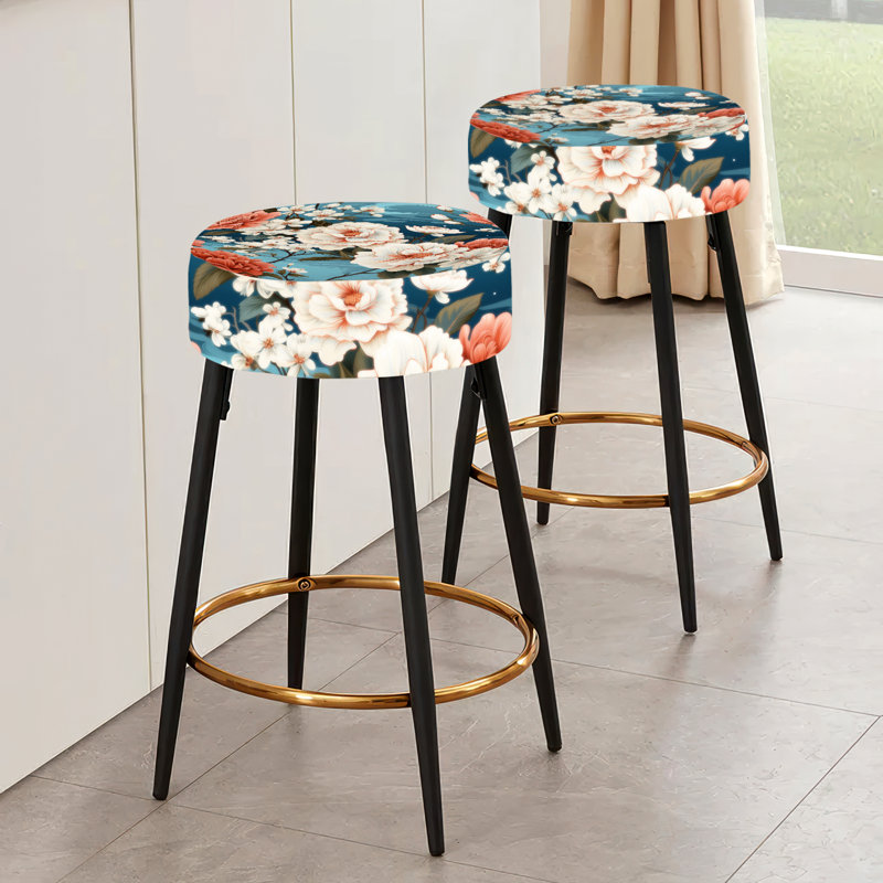 Ensemble de 2 tabourets de bar floraux Rhododendron