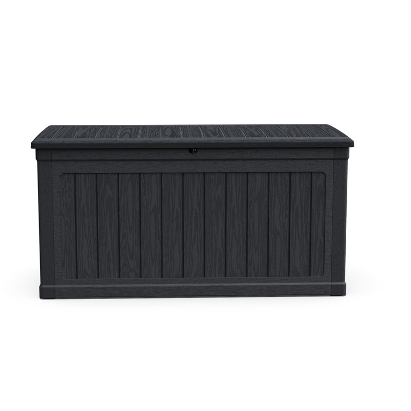Xxl Deck Box With 230 Gallon Capacity, Black Lockable Waterproof Resin, Ideal For Storing Garden Tools And Outdoor Cushions, Double - Wall Design Enhanced Durability, Easy Lift System, Can Be Used
