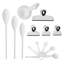 Ensemble de gadgets de cuisine 30 pièces avec ustensiles de cuisine, tasses à mesurer, pinces et organisateur de tiroir, noir / blanc