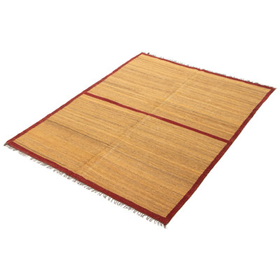 Natural Brown Tapestry Kilim 6'2" x 6'10"