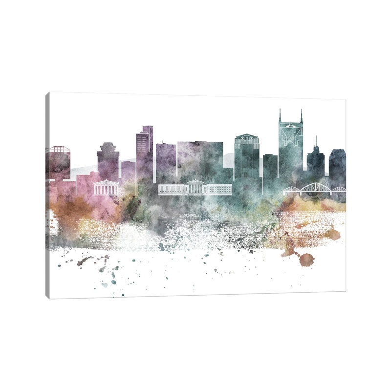 Nasville Pastel Skylines - Wrapped Canvas Painting, 20.32cm H x 30.48cm W x 1.91cm D