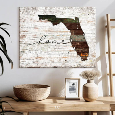 Florida Map Florida Home Map, reproduction sur toile