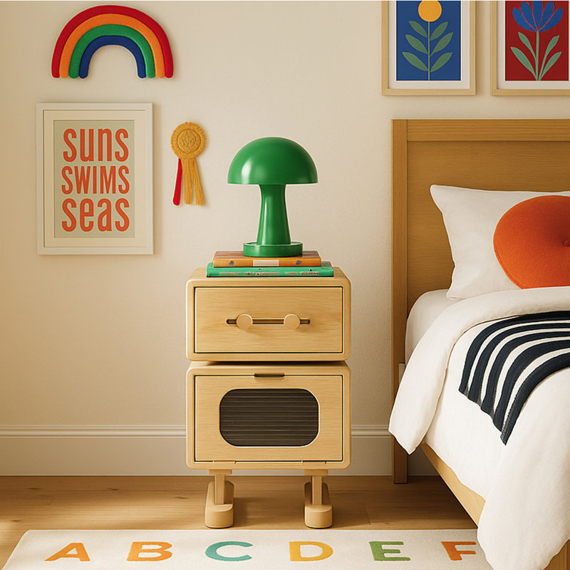 Creative Robot-Inspired Side Table With Rotating Top