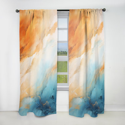 Mynatt - Tachisme Abstract Room Darkening Curtain - 1 Panels