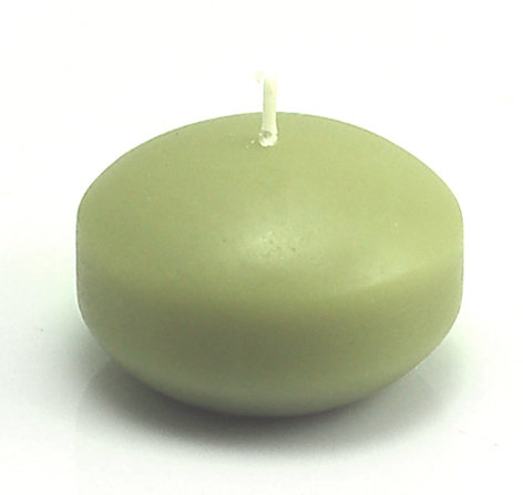 Ensemble de bougies flottantes non parfumées, Ensemble de 24 pièces, Sauge vert, H 1,8 po x 4 po de diamètre
