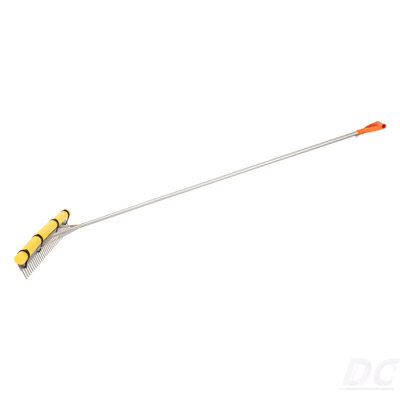 Landscape Rake, 36 Inch Wide Head 102 Inch Handle, Large Heavy Duty Aluminum Landscaping Leaf Rake Tool, Asphalt Level For Loosening Soil, Garden & Yard, Pond Gravel & Beach Lawn Care, 52Ft Rope