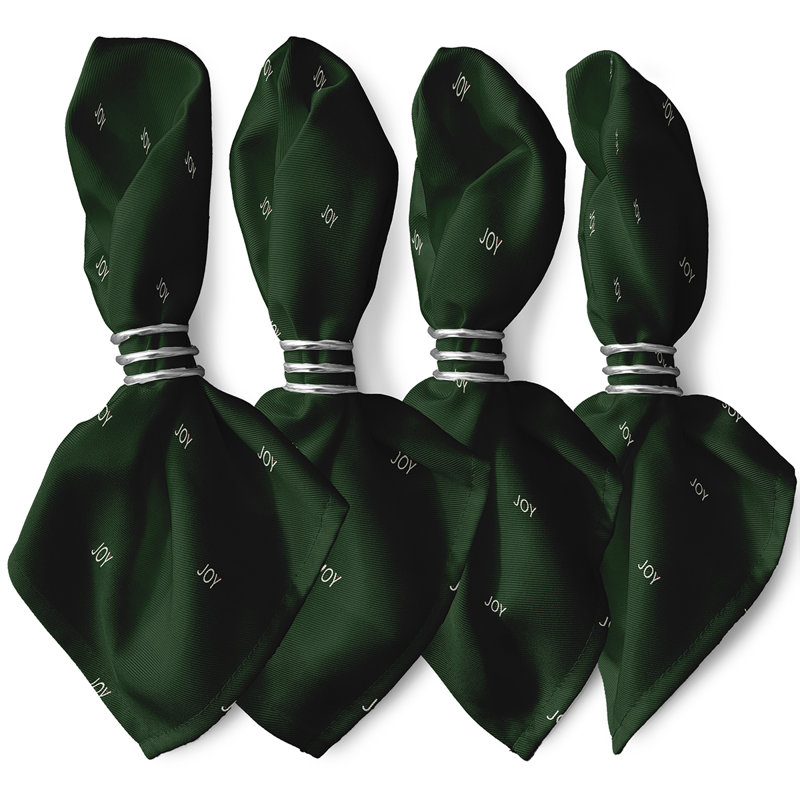 Ensemble de serviettes 4 pièces Cosima Joy, L 18 po x L 18 po, Vert foncé