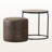 Volt Black and Gray 2-Piece Nesting Table made of metal and glass and Ottoman Set