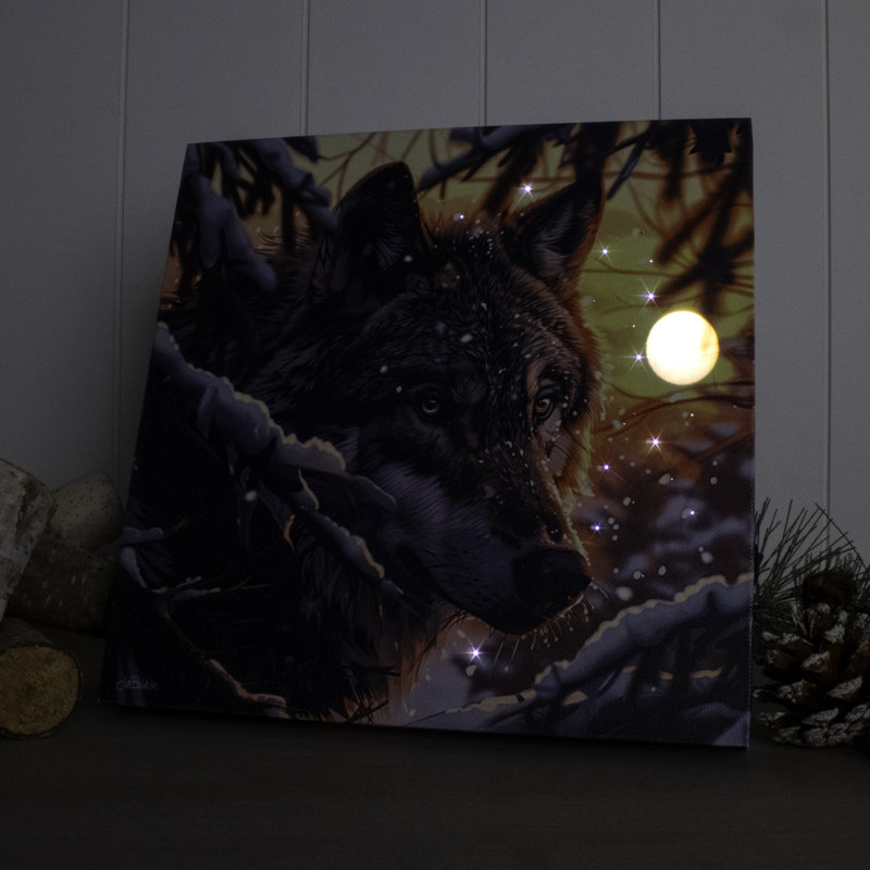 The Lone Wolf 10x10 Lighted Fiber Optic Canvas