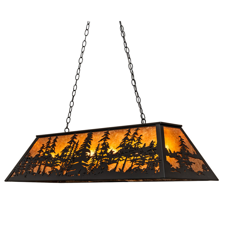 Doby 6 - Light Pendant, 43" H x 48" W x 17" D, Black Satin Wrought Iron