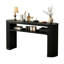 Console ovale Farmhouse avec tablette ouverte et pieds courbés-692284539