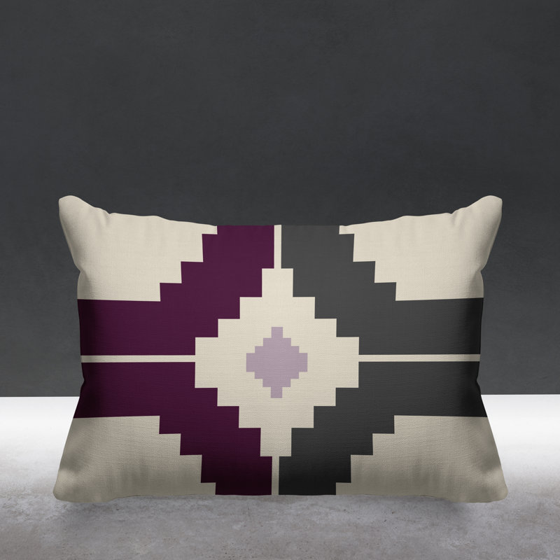 Coussin intérieur / extérieur Kele Southwestern, Mauve