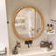 Miroir mural rond en bois naturel, design minimaliste
