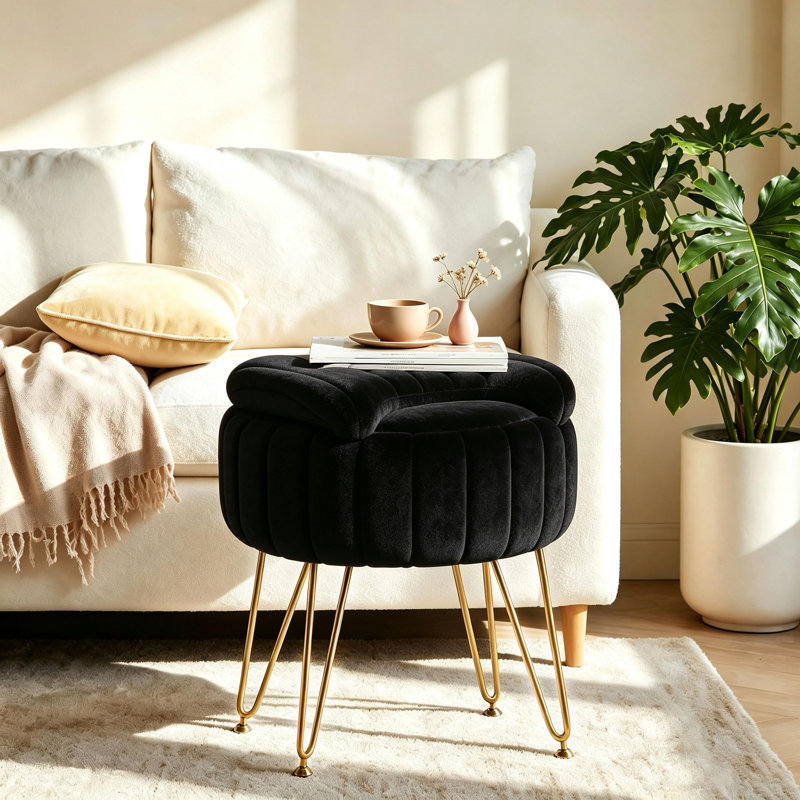 Iron Accent Stool, Noir
