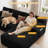 Boneless 96" Compression Cloud Modular Sectional Sofa & 1 Ottoman, Contemporary Plush Fabric Couch, Relaxing U-Shaped Seating for Living Room, Deep Seat Corner Sofa, No Assembly Required-461947126-461891165