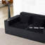 Canapé 76 po avec accoudoirs carrés en chenille 76 po, petit canapé 2 places avec porte-gobelets-2033947756