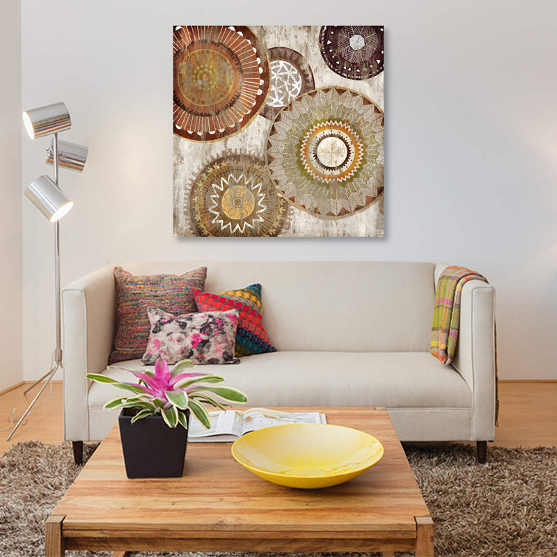 «Native Circle I», impression sur toile, H 12 po x l 12 po x P 1,5 po, Pas de tapis, Toile tendue