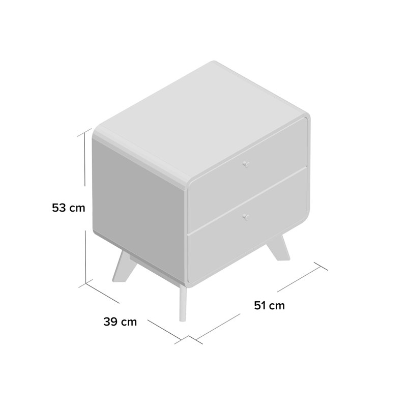 Maja 51cm W Bedside Table, Grey/Oak