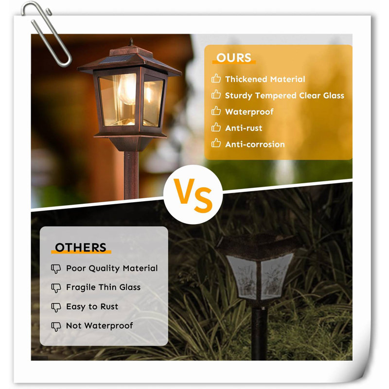 Lampadaire solaire 63 "Ezariyah 2Pack, Lampadaire d'extérieur imperméable Ezariyah, Bronze