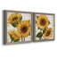 Tournesol d'été I - ensemble de 2 peintures sur toile encadrées-287988960-287988963