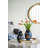 Navy Blue Ceramic Vase With Gold Tulip Design-529854753