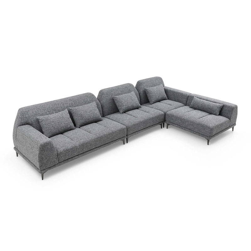Ensemble de salon Decoda, Tissu gris