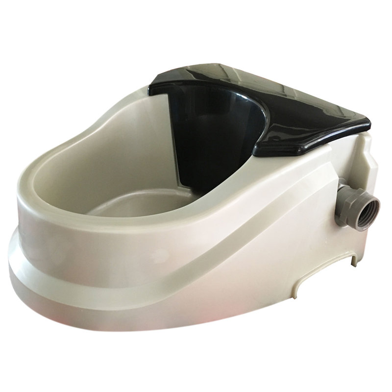 Silver and Black Automatic Pet Waterer with Float Valve, 2 Quart