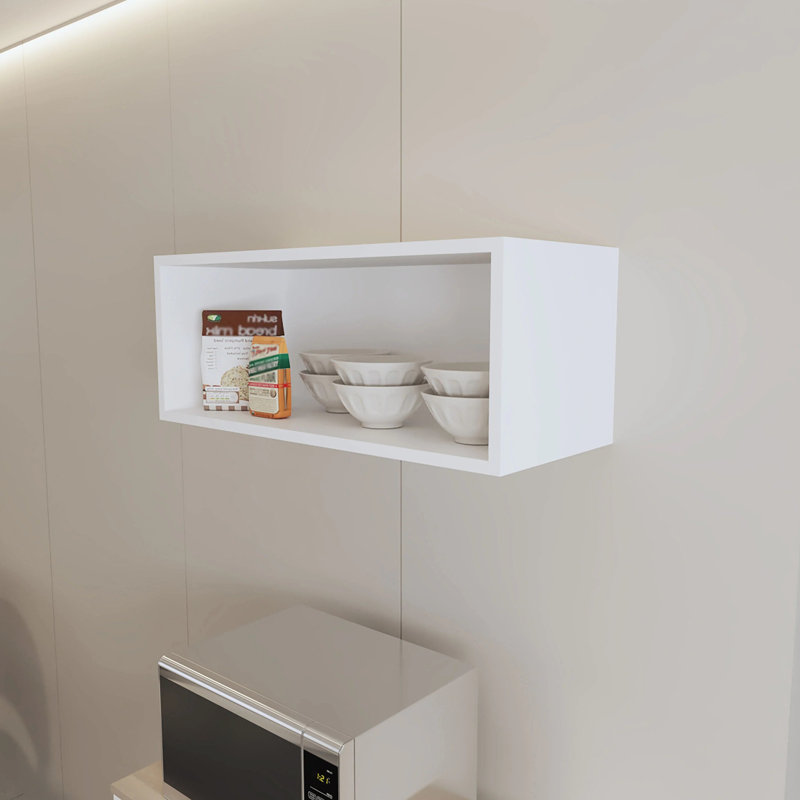 Unité de cuisine moderne blanche - panneau de particules de 12,5 po, avec surface à gratter, pouvant contenir des épices, des bols et des tasses à mesurer