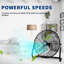 20-Inch Heavy Duty Black Metal Industrial Floor Fan