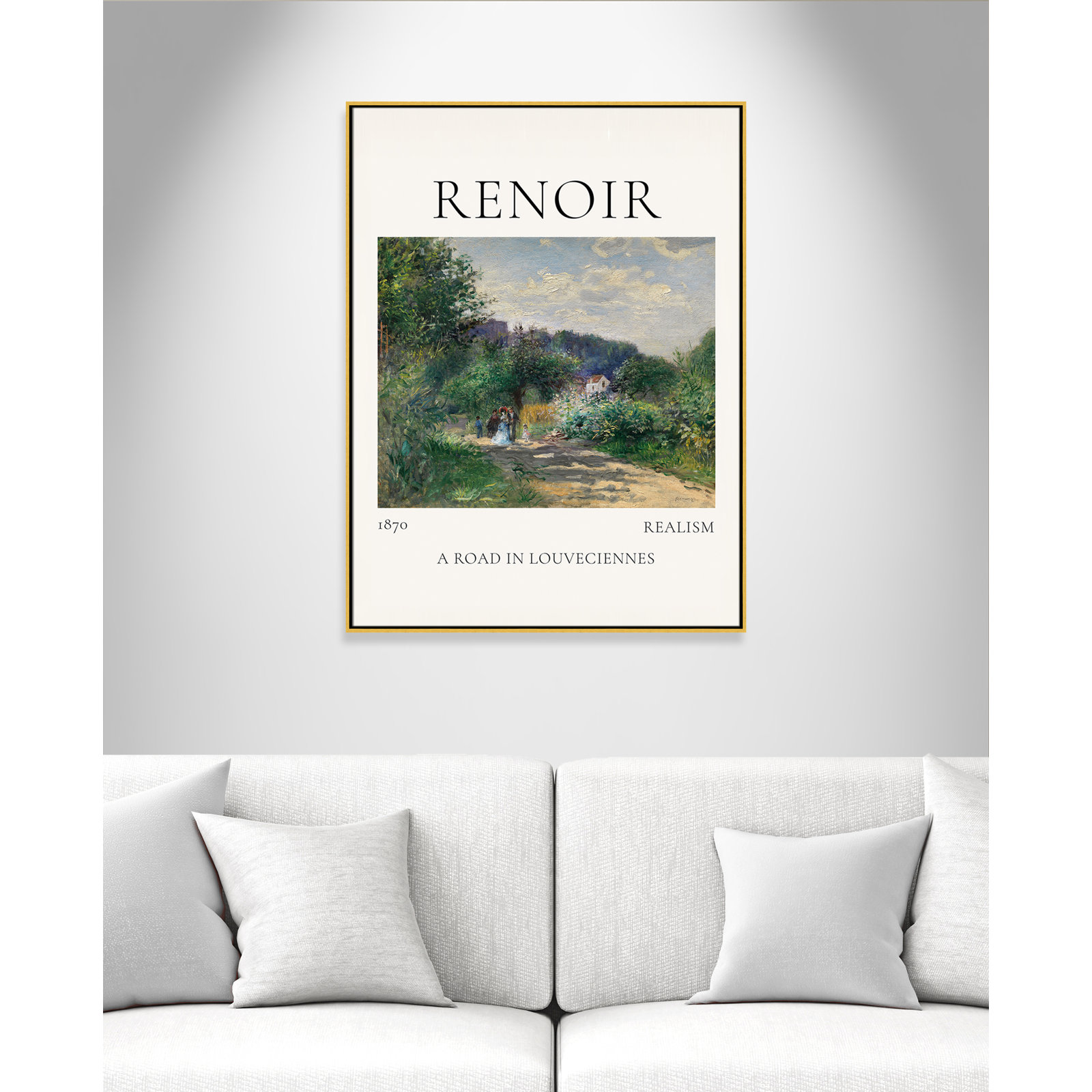 Rocchetto "A Road in Louveciennes" Print, Gold Floater Frame, No, 49.5" H x 37.5" W x 2" D