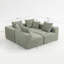 Canapé modulaire modulaire pour le salon, rembourrage en mousse vert clair, revêtement texturé vert clair, ensemble compact compact, assemblage simple, ensemble 111 po x 74 po x 24 po, module de 37 po - vert clair