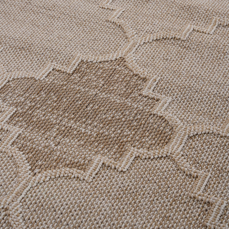 Guros Collection 5X7 Trellis Indoor / Outdoor Area Rug, Rectangle 5'3" x 7'6"