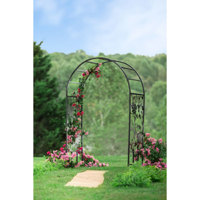 53.15" W x 22.83" D Metal Garden Hummingbird Arbor