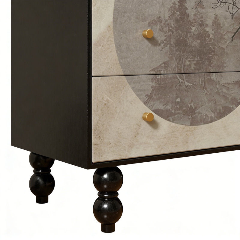 Commode d'entrée Mid-Century en bois massif