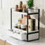 Organisateur de comptoir à 2 niveaux avec tiroir, étagère de meuble-lavabo en bois pour l'organisation de la cuisine, du bureau et de la salle de bain-854729332