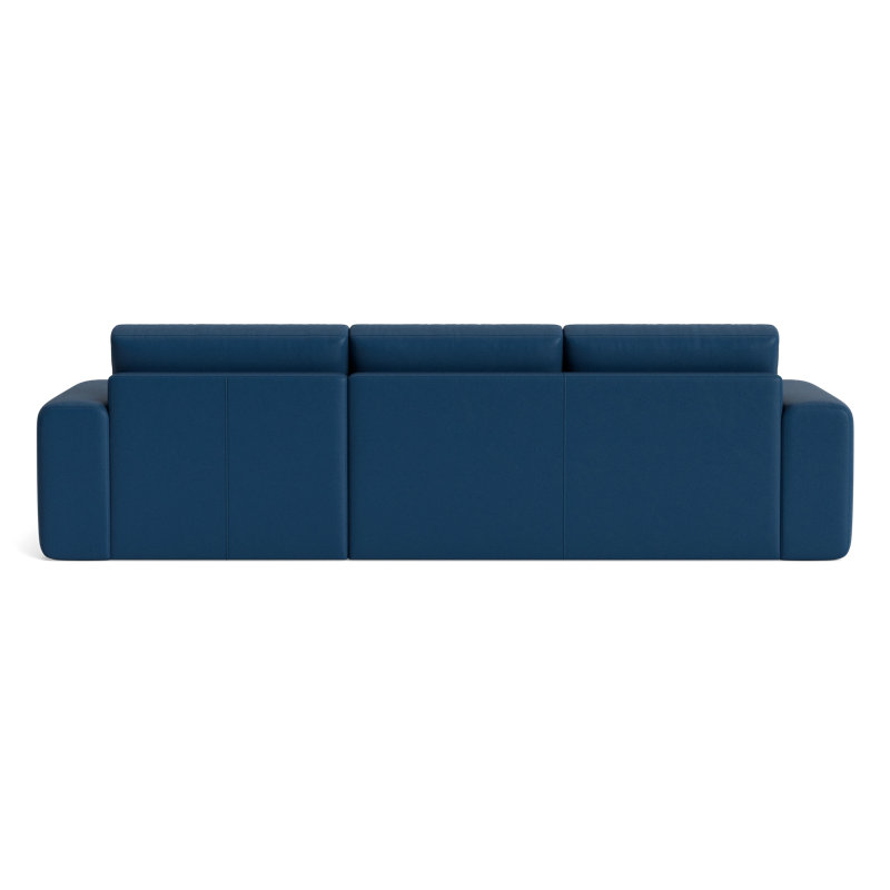 The OG Leather Chaise Sectional, Bison Deep Blue Top Grain Leather, Left Hand Facing